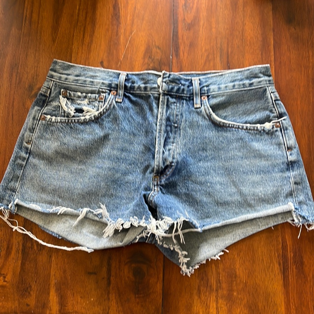 Agolde Parker Vintage Denim Cut off Shorts 28